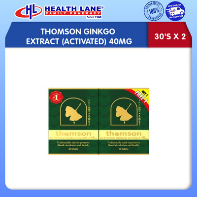 THOMSON GINKGO EXTRACT (ACTIVATED) 40MG 30'SX2